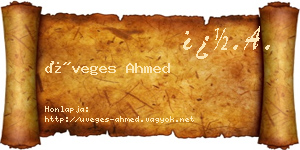 Üveges Ahmed névjegykártya
